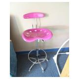 High Top Swivel Pink Plastic Seat Chair