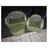 Childrens Sized Vinyl Padded Three Piece Olive