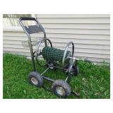 Green Garden Hose with Cart
