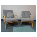 Pair of Commercial Chairs with Throw Pillows &