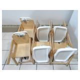 Lot of 6 Wood Booster Seats w/ Trays