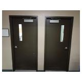 Two 36' Steel Commercial Fire Doors with Frames -
