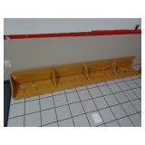 Damaged Hallway Shelf with Coat Hooks on Floor