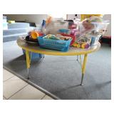 4ft Commercial Round Table with Yellow Trim -