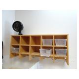 4ft Wood Organizer Wall Cubby Unit with Hooks