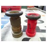 Lot of 2 Fire Hose Sprayer Nozzles - 1950s