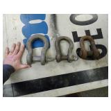 Lot of 3 Large Anchor Shackles