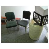 Lot of 2 Vintage Chairs with Barrel & Buckets