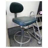 Vintage Green Vinyl Swivel Stool