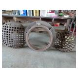 Antique Cast Iron Manhole Frame With Grates