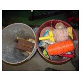 Bucket of String Line & Trowels