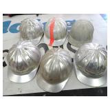 Lot of 6 Vintage Aluminum Hard Hats