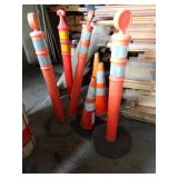 Lot of Construction Cones & Traffic Delineator