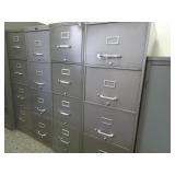 Lot of 4 4-Drawer Steel File Cabinets - One has