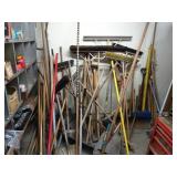 Lot of Garden Tools Brooms & Related