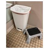 Garbage Can and Stool