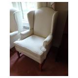 Vintage Perfection White Satin Strip Upholstered
