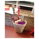 Lot of Misc Wrapping Paper & Related in Bin