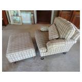 Johnston Benchworks Plaid Armchair w/ Ottoman