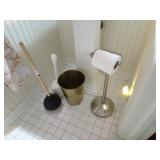 Lot of Bathroom Items - TP Stand Trash Can Toilet