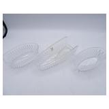 Lot of 3 Princess House Crystal Utensil Holders