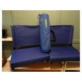 Lot of 2 Folding Padded Stadium Chairs w/ Child