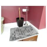 Lot of Bathroom Items - TP Stand Trash Can Shower