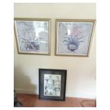 Lot of 3 Framed Art Prints in Living Room