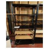 6ft Black Steel Shelving Unit - 2 shelves