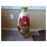 Marshall Fields 21" Floral Pattern Pottery Vase