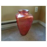 Spanish Large Decorative Orange Glass Floor Vase