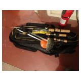 Lot of Ice Fishing Supplies in Bag - x4 Poles &