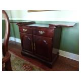 Bernhardt Flip-Top Wood Buffet Cabinet on Wheels