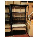 6ft Black Steel Shelving Unit - 2 shelves