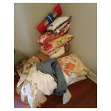 Lot of Misc. Throw Pillows & Bedding