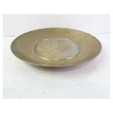 12.5" Vintage Brass Chinese Character Plate/Bowl