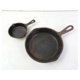 Lot of 2 Small Cast Iron Skillets 6" & 3.5"
