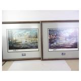 Pair of Framed Ken Zilla Nature Prints 25" x 22"
