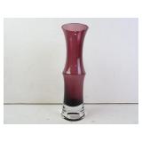 Vintage Finncristal Art Glass Amethyst Vase 9"
