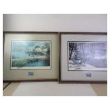 Pair of Framed Ken Zilla Nature Prints 25" x 22"