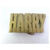 Vintage "Harry" Solid Brass Belt Buckle