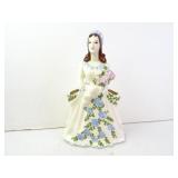 Vintage Ceramic Woman With Flowers Planter 12"