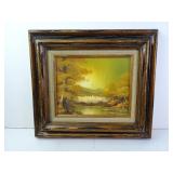 Vintage S. Hills Painting in Frame 15" x 17"