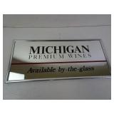 Framed Michigan Premium Wines Bar Mirror - 18x8"