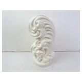 Vintage Haeger White Matte Plume Pottery Vase 9"