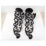 Pair of 20" Decorative Wall Sconce Candle Holders