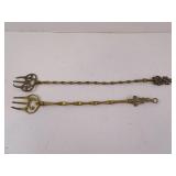 Lot of 2 Vintage Brass Back Scratchers