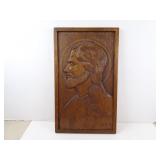 Wood Carved Jesus Portrait 21" x 12.5"