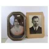 Lot of 2 Antique Photographs - One is in frame