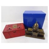 Lot of 2 Vintage Coin Banks - One has key